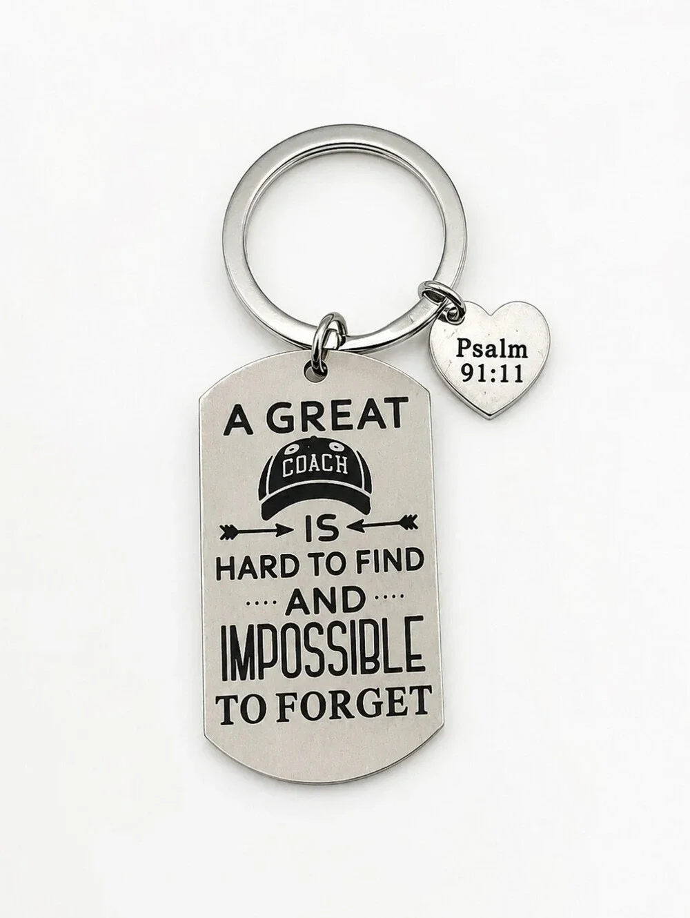 Coach Appreciation Keychain Gift Psalm 91:11 Inspirational Metal Key Ring New